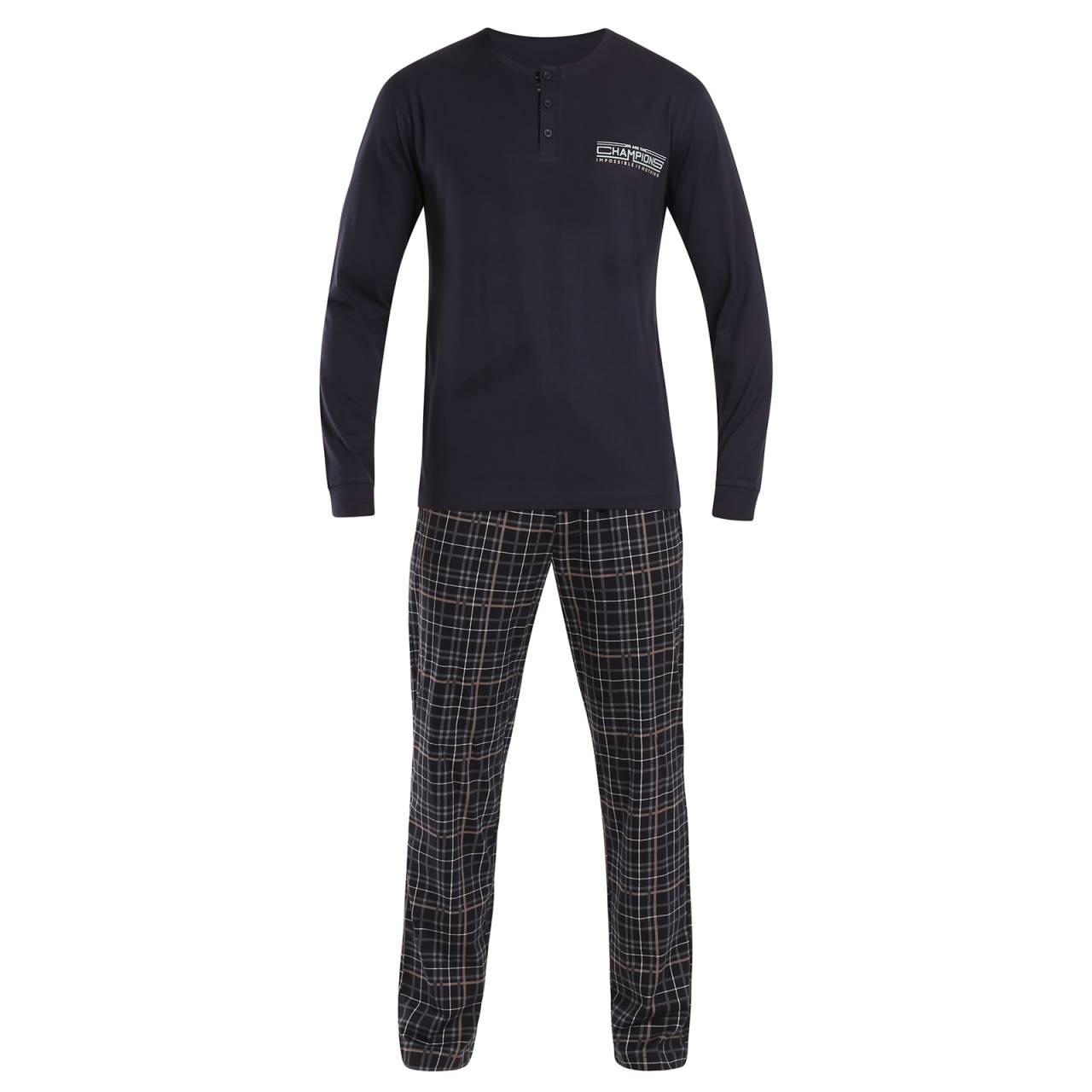 Herren Schlafanzug Nedeto mehrfarbig (NP004) M.
Entdecken Sie die perfekte Kombination aus Komfort und Eleganz mit dem Herrenpyjama von Nedeto.
Hochwertiges Material für perfekten Komfort
Die Pyjamas von Nedeto bestehen aus 100% Baumwolle, die ein angenehmes Gefühl auf der Haut, Weichheit und natürliche Atmungsaktivität garantiert.
Schlichtes und modernes Design, das beeindruckt
Die Herrenpyjamas von Nedeto kombinieren elegante, gedeckte Farben mit stilvollen Details wie einer bunten Tasche oder einem Kordelzug im Bund.
Warum sollten Sie sich für einen Pyjama von Nedeto entscheiden?

100% Baumwolle: Es garantiert Komfort und Qualität.


Elegantes Design: Eine stilvolle Kombination aus gedeckten Farben und modernen Details.


Universell einsetzbar: Ideal zum Schlafen und Faulenzen zu Hause.

Tschechische Dessous Nedeto wird Ihnen passen
Für Nedeto Unterwäsche legen wir unsere Hand ins Feuer, denn sie gehört zu unseren Eigenmarken, daher schenken wir ihr maximale Aufmerksamkeit.
Wie pflegt man den Nedeto Schlafanzug für Männer?
Damit Ihr neuer Pyjama lange in Form bleibt, empfehlen wir Ihnen, die folgenden Hinweise zu beachten.

Wäscherei: Waschen Sie Schlafanzüge bei maximal 40°C, damit sie weich bleiben und ihre Farben behalten.


Trocknen: Nicht im Wäschetrockner trocknen - wir empfehlen, den Pyjama an der Luft trocknen zu lassen.


Bügeln: Falls erforderlich, bei mittlerer Hitze bügeln.

Tip: Werden Sie mit den Tipps in unserem Artikel zum Experten für die Pflege von Dessous und geben Sie Ihren Lieblingsstücken die Pflege, die sie verdienen.