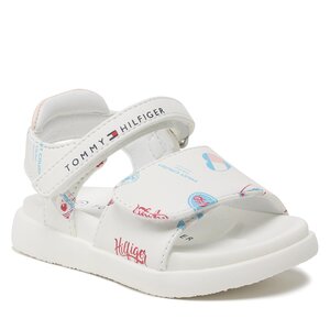 Sandále Tommy Hilfiger - Fantasy Velcro Sandal T1A2-32753-1355 M White/Pink X134.