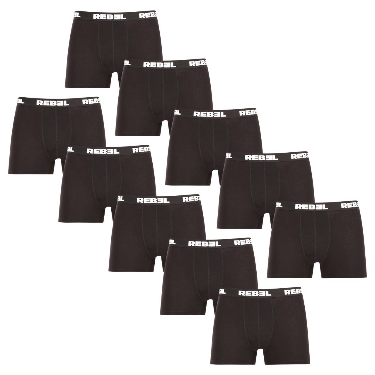 10PACK pánske boxerky Nedeto Rebel čierne (10NBR001) 4XL, trenky.
Doprajte si pánske boxerky, ktoré v sebe spájajú elegantný čierny dizajn a maximálne pohodlie.
Prvotriedny materiál pre maximálne pohodlie
Boxerky sú vyrobené z prémiovej zmesi bavlny a elastanu.
Moderný dizajn s rebelským nádychom
Univerzálnu čiernu farbu boxeriek Nedeto dopĺňa tkaná gumička s odvážnym a štýlovým nápisom.
Prečo si vybrať boxerky Nedeto?

Prvotriedny materiál: Kombinácia bavlny a elastanu pre maximálne pohodlie.


Rebelský štýl: Výrazná guma s nápisom dodáva boxerkám jedinečný dizajn.


Pohodlný strih: Dlhšie nohavice a elastická guma zaisťujú pohodlie počas celého dňa.


Všestranné: Ideálne na bežné nosenie, do práce aj na voľnočasové aktivity.

Česká značka Nedeto ponúka kvalitnú spodnú bielizeň za skvelú cenu
Spodnú bielizeň Nedeto nielen predávame, ale stojíme aj za jej výrobou.
Ako sa starať o svoje nové boxerky Nedeto
Na zachovanie kvality a dlhej životnosti dodržiavajte tieto jednoduché pokyny:


Pranie: Boxerky odporúčame prať pri maximálnej teplote 30°C.



Sušenie: Nesušte v sušičke.


Žehlenie: Boxerky môžete žehliť pri nižšej teplote vhodnej pre bavlnu.

Tip: Staňte sa expertom na údržbu spodnej bielizne vďaka tipom v našom článku a doprajte svojim obľúbeným kúskom starostlivosť, akú si zaslúžia.