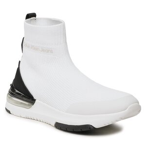 Sneakersy Calvin Klein Jeans - Sporty RunComfair High/Low Freq YM0YM00631 White/Black 01T.