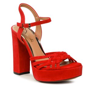 Sandále R.Polański - 1666 Czerwony Zamsz.