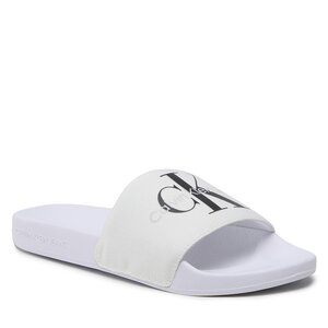 Šľapky Calvin Klein Jeans - Slide Monogram Co YW0YW00103 White YBR.