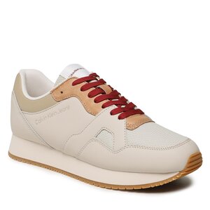 Sneakersy Calvin Klein Jeans - Retro Runner Fluo Contrast YM0YM00619 Eggshell/Travertine/Merlot 0F5.