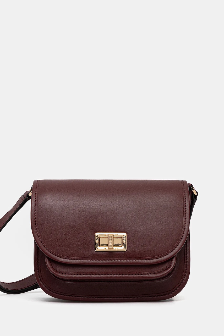 Kožená kabelka Geox FLAVRIE zelená farba, D46Z4A 00043.