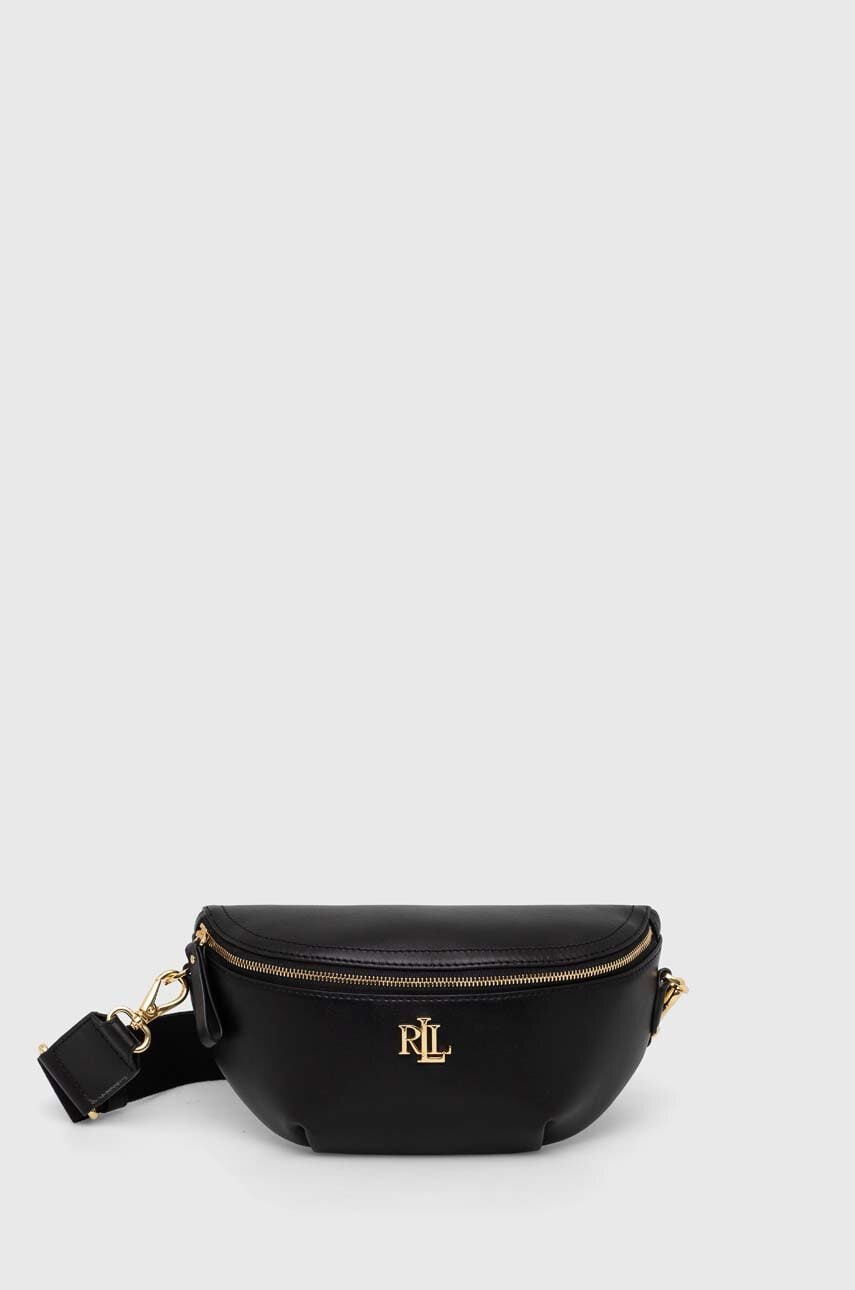 Kožená kabelka Lauren Ralph Lauren čierna farba,431934832.