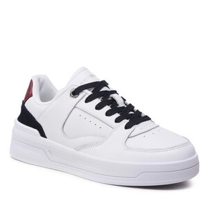 Sneakersy Tommy Hilfiger - Leather Basket Sneaker FW0FW06951 White/Rwb 0K9.