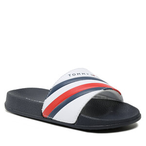 Šľapky Tommy Hilfiger - Stripes Pool Slide T3B0-32932-1172 M White 100.