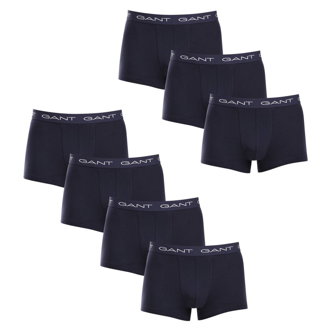 7PACK Boxers para hombre Gant azul (900017003-410) L.
Apuesta por la comodidad y un look atemporal con los calzoncillos bóxer para hombre de GANT en una combinación de colores atemporal.
Material de primera calidad para la comodidad diaria
Los calzoncillos están confeccionados en una mezcla de algodón y elastano de alta calidad.
Diseño moderno para el trabajo y las citas nocturnas
El diseño sencillo se complementa con una cinturilla con el logotipo de GANT, que es suave y no oprime.
Por qué deberías probar los bóxers GANT

Material de calidad y ajuste cómodo:El suave algodón con elastano garantiza la comodidad y un ajuste perfecto.
Elegante diseño minimalista: La clásica combinación de colores y la goma del logotipo resultan elegantes y modernas.
Uso versátil: Ideal para el día a día, el trabajo, el deporte y el ocio.

Ropa interior GANT para hombres con estilo
Desde 1949, la marca GANT ha sido sinónimo de mano de obra de precisión y materiales de calidad.
Cómo cuidar los calzoncillos bóxer GANT para hombre
Para que su colada se mantenga en buen estado durante mucho tiempo, le recomendamos los siguientes consejos.

Lavandería: El bolígrafo está a una temperatura máxima de 40 °C.
Secado: Puedes secar tus boxers en secadora.
Planchado: Si es necesario, puede plancharlos a baja temperatura, idealmente del revés.

Consejo: Encontrar la prenda interior adecuada que se adapte perfectamente a ti puede ser todo un reto.