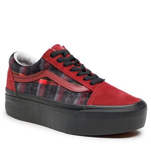 Tenisky Vans - Old Skool Stac VN0A7Q5M02Y1 Velvet Plaid Port/Black.