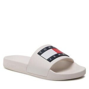 Šľapky Tommy Jeans - Flag Pool Sld Ess EN0EN02115 Ecru TCR.