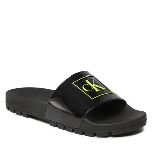 Šľapky Calvin Klein Jeans - Truck Slide Monogram Rubber YM0YM00591 Black/Safety Yellow 0LR.