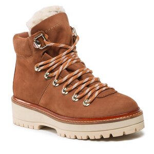 Outdoorová obuv Tommy Hilfiger - Leather Outdoor Flat Boot FW0FW06822 Natural Cognac GTU.
