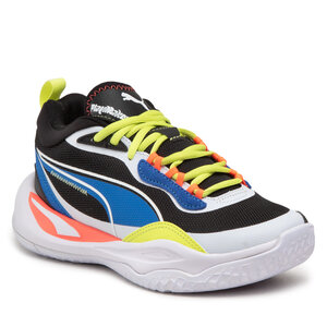 Topánky PUMA - Playmaker Jr 387353 04 Jet Black/Royal/White/Lime.
