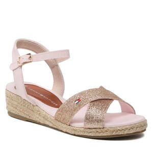 Espadrilky Tommy Hilfiger - Rope Wedge Sandal T3A7-32775-1596 S Powder Pink 363.