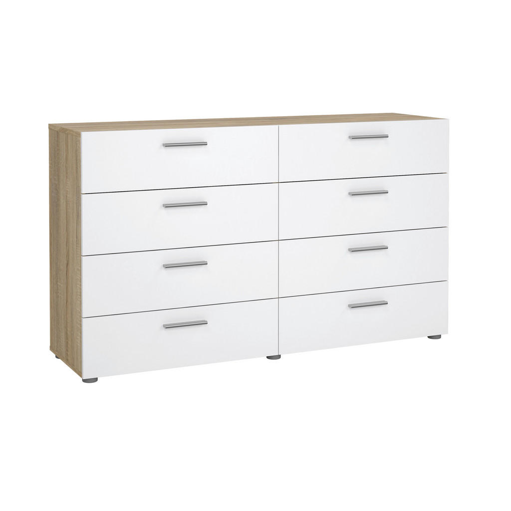 Livetastic KOMODA, farba duba, biela s vysokým leskom, 140/81,7/40 cm.