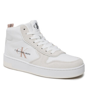 Sneakersy Calvin Klein Jeans - Basket Cupsole Mid Irreg Line Wn YW0YW00921 White/Ancient White 0LA.