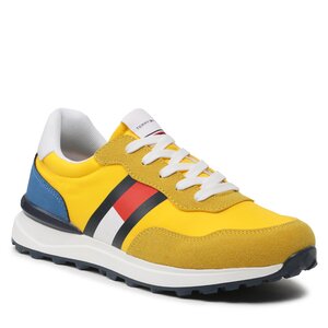 Sneakersy Tommy Hilfiger - Flag Low Cut Lace-Up Sneaker T3X9-32886-1587 S Yellow/Royal.