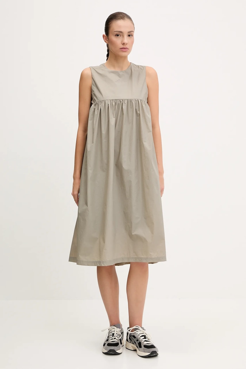 Šaty adidas City Escape zelená farba, mini, áčkový strih, JC5122.