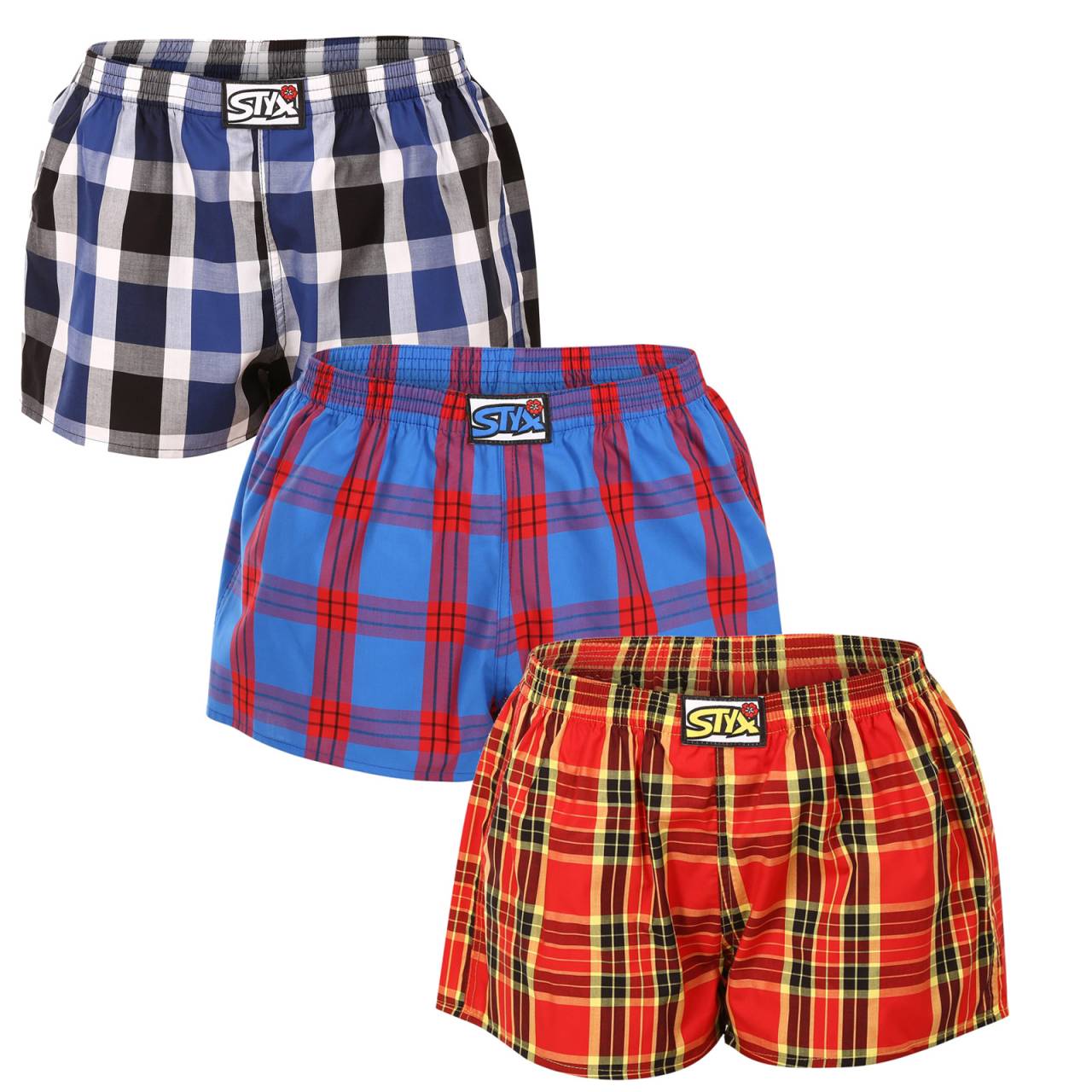 3PACK dámske trenky Styx klasická guma viacfarebné (3K10469) L, trenírky.
Doprajte si jedinečný pocit luxusu a pohodlia s dámskymi saténovými šortkami Styx!
Kvalitný materiál pre maximálne pohodlie
Dámske šortky Styx sú vyrobené z príjemného saténového materiálu, ktorý zaručuje ľahkosť, mäkkosť a jemný chladivý účinok na pokožku.
Zvodný dizajn a precízne české spracovanie
Dámske šortky Styx sú navrhnuté v jednoduchom, ale účinnom strihu, ktorý vám poskytne absolútnu voľnosť pohybu.
Prečo si zamilujete saténové šortky Styx?

Luxusný saténový materiál: Mäkký, ľahký a príjemne chladivý na pokožke.
Štýlový dizajn: Pre elegantný a sebavedomý vzhľad.
Pohodlný strih: Ideálne na spanie, domáce nosenie alebo voľnočasové aktivity.
Klasická guma s logom Styx: Skvele padne a netlačí.
Vyrobené v Českej republike: Precízne spracovanie a záruka kvality

Spodná bielizeň Styx je jednou z najobľúbenejších
Česká značka Styx je medzi zákazníkmi známa najmä vďaka svojej spodnej bielizni s neotrelými vzormi vo výrazných farbách.
Ako sa mám starať o svoje šortky Styx?
Aby vaše obľúbené saténové šortky vydržali dlho v skvelom stave, odporúčame dodržiavať tieto rady:

Pranie: Odporúčame prať pri teplote 30 °C, aby si šortky zachovali svoj jemný lesk a mäkkosť.
Sušenie: Neodporúčame sušenie v bubnovej sušičke, aby nedošlo k poškodeniu vlákien.
Žehlenie: V prípade potreby môžete šortky žehliť pri nízkej teplote.

Tip: Vaša obľúbená spodná bielizeň si zaslúži šetrné zaobchádzanie.