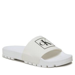 Šľapky Calvin Klein Jeans - Truck Slide Monogram Rubber M YM0YM00591 White YBR.