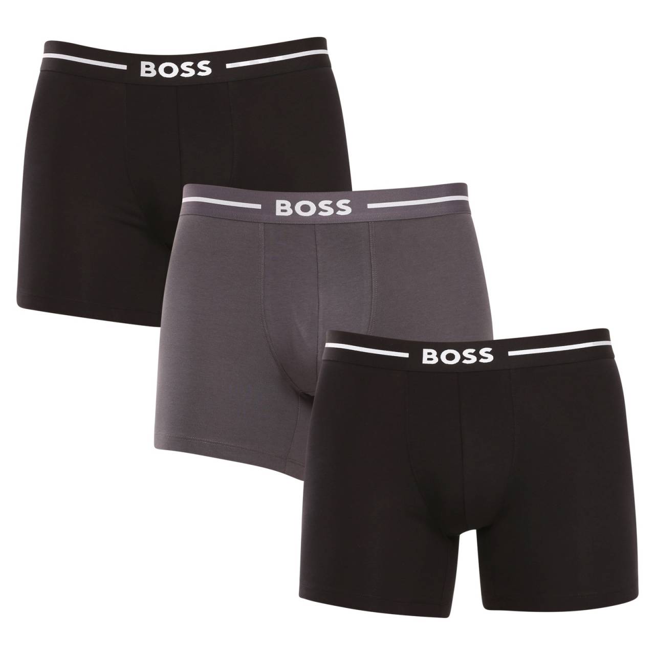 3PACK pánske boxerky BOSS viacfarebné (50508877 965) L, trenky.
Doprajte si dokonalé pohodlie a nadčasový štýl s pánskymi boxerkami BOSS.
Prémiový materiál pre maximálne pohodlie
Boxerky sú vyrobené z vysokokvalitnej zmesi bavlny a elastanu, ktorá poskytuje dokonalú kombináciu jemnosti, priedušnosti a pružnosti.
Štýlový dizajn a elegantný vzhľad
Klasický dizajn s decentným logom BOSS na tkanej elastickej časti dodáva boxerkám moderný a sofistikovaný vzhľad.
Prečo si boxerky BOSS zamilujete

Prvotriedna bavlna: Mäkké, priedušné a príjemné na telo.
Elastický pás s logom BOSS: Štýlové a pohodlné.
Dlhšie nohavičky: Ideálne pod oblek a na šport.
Pružný materiál: Dokonale sa prispôsobí vášmu telu.

Spodná bielizeň BOSS je povinnou výbavou všetkých štýlových mužov.
Značka BOSS vznikla odčlenením od známeho výrobcu oblečenia Hugo Boss ako línia výrobkov pre mužov, ktorí majú radi kvalitné kúsky a nadčasový vzhľad.
Ako sa starať o boxerky BOSS?
Aby si vaše nové boxerky zachovali svoj tvar a kvalitu čo najdlhšie, odporúčame dodržiavať tieto pokyny:

Pranie: Per na 40 ° C s podobnými farbami a jemným pracím prostriedkom.
Sušenie: Môžeš ich sušiť v sušičke na nízku teplotu, ale pre dlhšiu životnosť odporúčame sušenie na vzduchu.
Žehlenie: Pokiaľ je potrebné, žehli na nízku teplotu.

Tip: Nájsť ten správny kus spodnej bielizne, ktorý vám dokonale padne, môže byť náročné.