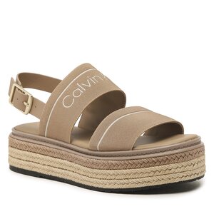 Espadrilky Calvin Klein - Flatform Wedge - He HW0HW01497 Safari Canvas RBC.