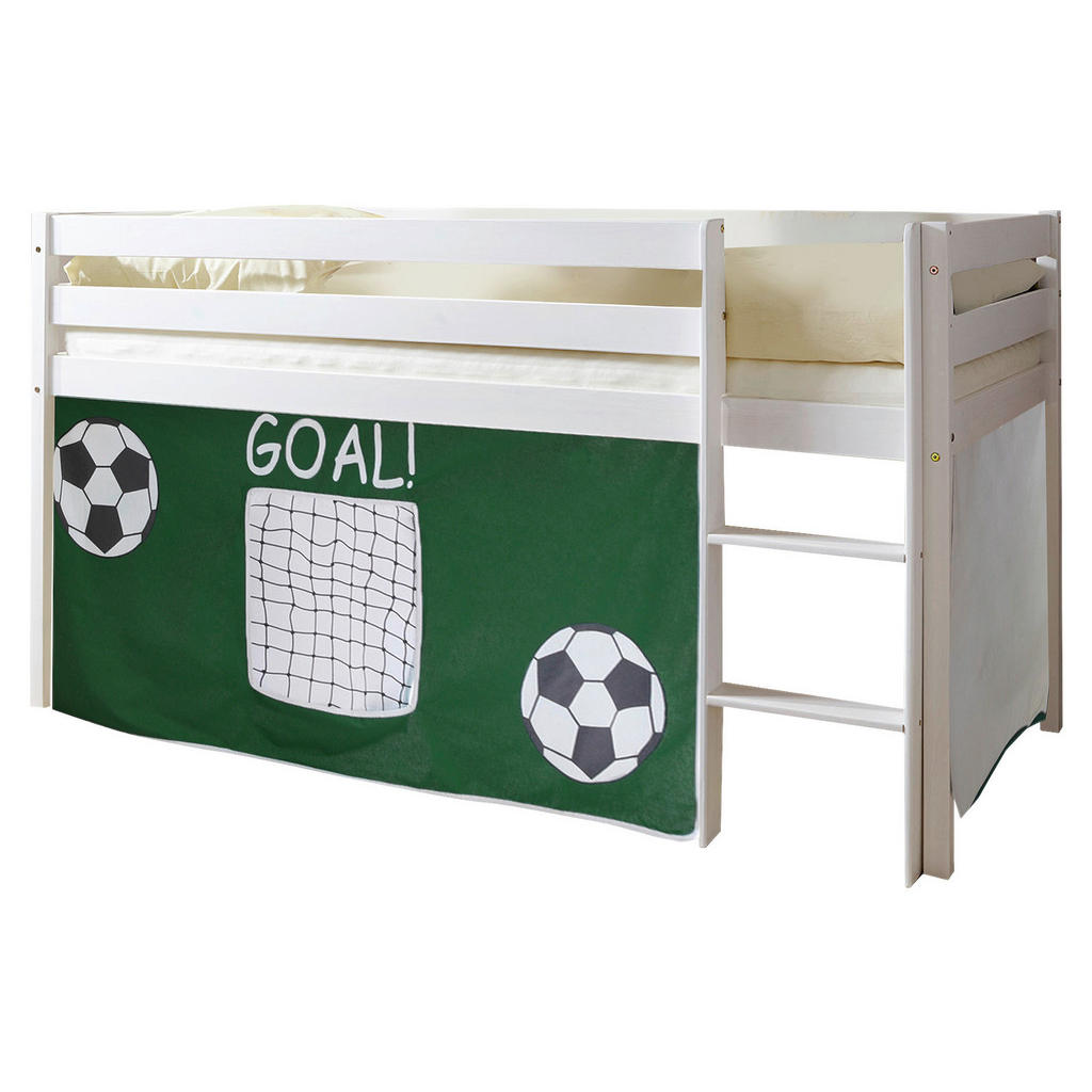 MID.YOU VYVÝŠENÁ POSTEĽ, 90/200 cm zelená, biela.