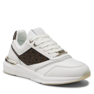 Sneakersy Calvin Klein - Flexi Runner - Mono HW0HW01437 White/Brown Mono 0LD.