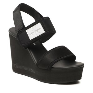 Sandále Calvin Klein Jeans - Wedge Sandal Badge YW0YW01028 Black BDS.