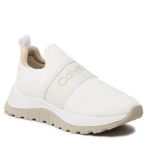 Sneakersy Calvin Klein - Knit Runner Slip On HW0HW01443 White/Dk Ecru 0LA.