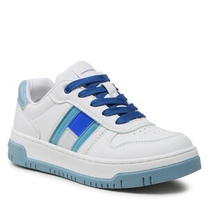 Sneakersy Tommy Hilfiger - Flag Low Cut Lace-Up Sneaker T3X9-32869-1355 M White/Sky Blue/Royal Y254.