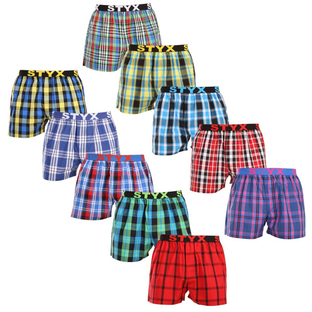 10PACK pánske trenky Styx športová guma viacfarebné (10B103140) L, trenírky.
Hľadáte šortky, ktoré v sebe spájajú štýl, pohodlie a prvotriednu kvalitu?
Vysokokvalitná bavlna pre dokonalé pohodlie
Šortky sú vyrobené z prvotriednej 100 % bavlny, ktorá je nielen mäkká na dotyk, ale aj úžasne priedušná.
Klasický strih a moderný vzhľad
Vďaka voľnému strihu sa v týchto šortkách budete cítiť úplne pohodlne, pretože poskytujú dostatok priestoru na prirodzený pohyb.
Prečo by ste určite mali vyskúšať šortky Styx

100 % bavlna pre maximálne pohodlie: Šortky sú vyrobené z vysokokvalitnej bavlny, ktorá je mäkká, priedušná a jemná k pokožke, čo zaručuje pohodlie počas celého dňa.
Športový tkaný elastický: Pevná, ale pohodlná guma s logom Styx drží šortky na mieste bez nepríjemného zarezávania alebo uvoľňovania.
Česká výroba a kvalitné spracovanie: Styx je tradičná česká značka, ktorá sa pýši precíznym spracovaním, odolnosťou a dlhou životnosťou výrobkov.

Česká značka Styx ponúka zábavu aj prvotriednu kvalitu
Spodnú bielizeň Styx si obľúbia najmä tí, pre ktorých je dôležitá individualita.
Ako sa starať o šortky Styx?
Aby ste si šortky udržali dlho v skvelej kondícii, odporúčame dodržiavať tieto tipy.

Pranie: Odporúčame prať pri teplote 30 °C, aby si bavlna zachovala svoju mäkkosť a farby zostali sýte.
Sušička: Sušenie v sušičke sa neodporúča, aby sa materiál nezrazil.
Žehlenie: Bavlnu je možné žehliť, ale odporúča sa nižšia teplota, aby nedošlo k poškodeniu látky.

Tip: Staňte sa expertom na údržbu spodnej bielizne vďaka radám v našom článku a doprajte svojim obľúbeným kúskom starostlivosť, ktorú si zaslúžia.