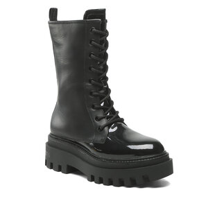Outdoorová obuv Calvin Klein Jeans - Flatform Laceup Boot Patent YW0YW00852 Black BDS.