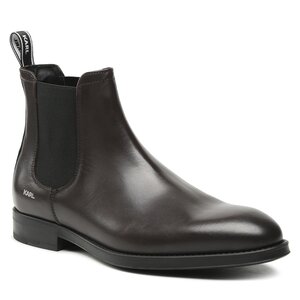 Členková obuv s elastickým prvkom KARL LAGERFELD - KL12060 Dark Brown Lthr.