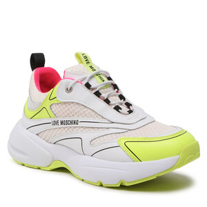 Sneakersy LOVE MOSCHINO - JA15025G1GIQ510A Bianco/Giallo.