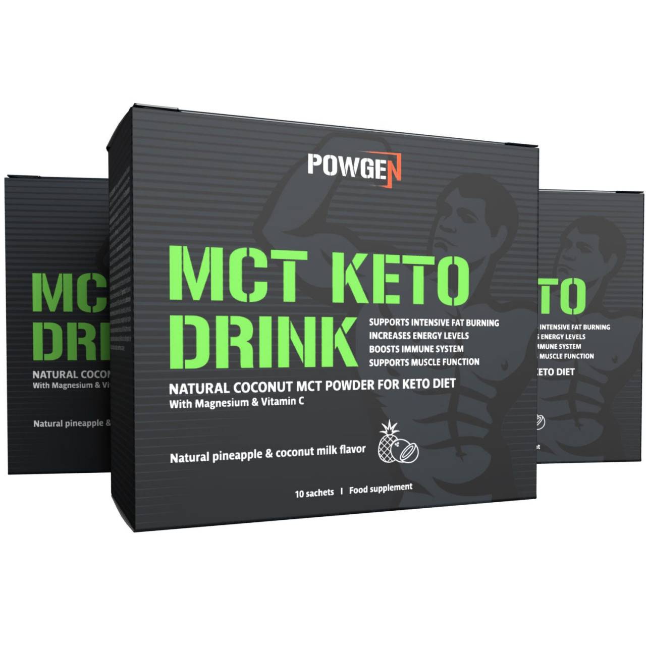 MCT Keto Drink z naravnim kokosovim MCT oljem v prahu 1+2 GRATIS.