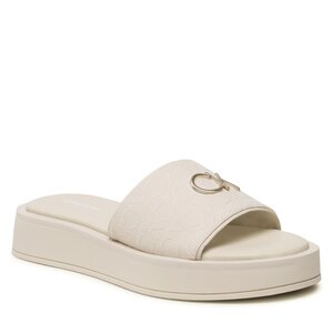 Šľapky Calvin Klein - Dress Flatform W/Hw - Jq HW0HW01488 Neutral Mono 02R.