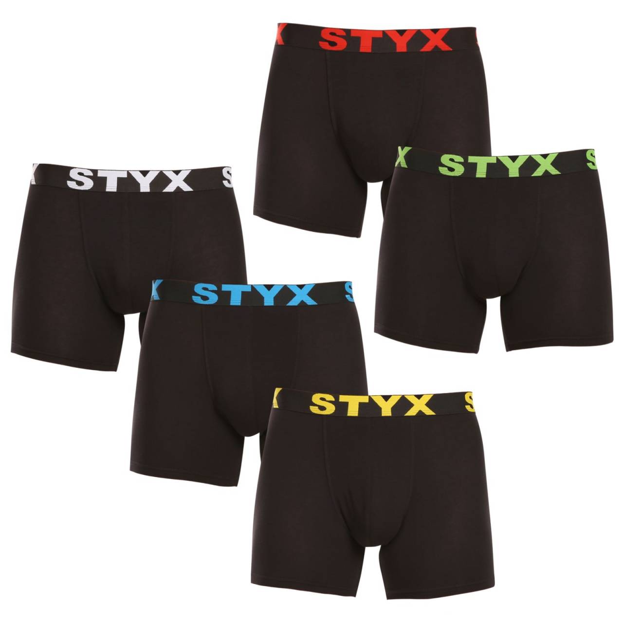 5PACK pánske boxerky Styx long športová guma čierné (5U9601) S, trenky.
Doprajte si pohodlie, ktoré vydrží celý deň, s pánskymi boxerkami Styx.
Kvalitný materiál pre maximálne pohodlie
Boxerky sú vyrobené z prvotriednej zmesi bavlny a umelých vlákien.
Praktický dizajn a česká precíznosť
Boxerky Styx majú predĺžené nohavičky, ktoré poskytujú dodatočnú oporu a zabraňujú odieraniu stehien, čo oceníte pri športe a dlhom sedení v kancelárii alebo v aute.
Prečo si vybrať boxerky Styx

Česká kvalita: Navrhnuté a vyrobené v Českej republike, čo zaručuje najvyššiu kvalitu spracovania.
Prémiové materiály: Kombinácia bavlny, modalu a elastanu pre maximálne pohodlie.
Univerzálny dizajn: Predĺžené nohavice a štýlové športové elastické nohavice na každú príležitosť.

Spodná bielizeň Styx je jednou z najobľúbenejších
Česká značka Styx je medzi zákazníkmi známa najmä vďaka svojej spodnej bielizni s neotrelými vzormi vo výrazných farbách.
Ako sa mám starať o svoje boxerky Styx?

Pranie: Per je na 30 °C s jemným pracím prostriedkom, aby materiál zostal hebký a príjemný.
Sušenie: Sušička sa neodporúča, boxerky sušte voľne na vzduchu, aby si zachovali svoj tvar.
Žehlenie: V prípade potreby žehlite pri nízkej teplote, aby si materiál zachoval svoju mäkkosť.

Tip: Staňte sa expertom na údržbu spodnej bielizne vďaka tipom v našom článku a doprajte svojim obľúbeným kúskom starostlivosť, ktorú si zaslúžia.
