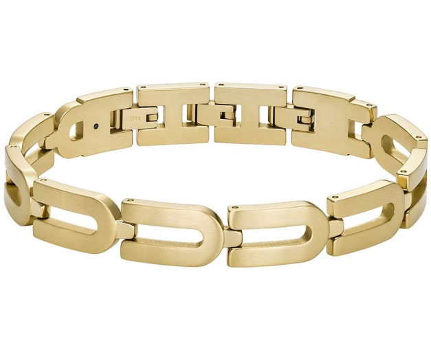 Fossil Štýlový pozlátený náramok z ocele Heritage D-Link JF04691710.