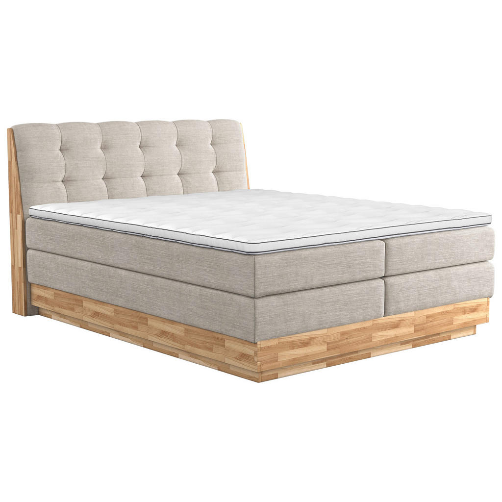 BOXSPRINGOVÁ POSTEĽ, 160/200 cm, krémová.