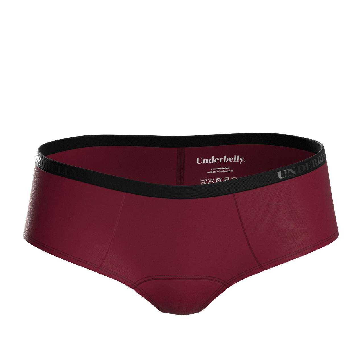 Menštruačné nohavičky Underbelly Lowee červené (LOWEE-BO-EM-1-PAD) L.
Milujete naozaj nízke nohavičky, ale potrebujete aj diskrétnu ochranu počas menštruácie?
Jemnosť a funkčnosť v jednom
Menštruačné nohavičky Underbelly sú vyrobené z prvotriedneho materiálu, ktorý kombinuje polyamid a elastan.
Nenápadný štýl, ktorý vás nesklame
Nohavičky Underbelly majú nízky pás a hladké línie, takže ich ľahko skryjete pod džínsy, šaty a legíny.
Prečo vyskúšať menštruačné nohavičky Underbelly

Ultra nízky pás: Perfektne sedí aj pod oblečením, ktoré obopína boky.
Mäkký polyamid: Extrémne pohodlný a priedušný materiál.
Neviditeľný vzhľad: Ideálna voľba pre dni, keď chcete pohodlie bez kompromisov.

Underbelly pre pohodlné dni
Značka Underbelly sa špecializuje na menstruačné spodné prádlo, ktoré sa vyrába výhradne v Českej republike a spája spoľahlivosť, pohodlie a moderný dizajn.
Ako správne starať o menštruačné nohavičky Underbelly

Pred prvým použitím: Predtým, ako si nové menštruačné nohavičky alebo plavky oblečiete po prvýkrát, je potrebné ich vyprať – buď ručne, alebo v práčke na jemný program pri 40 °C.
Po každom použití: Najskôr spodnú bielizeň dôkladne opláchnite studenou vodou.
Pranie: Po opláchnutí môžete nohavičky alebo plavky prať v práčke – ideálne v ochrannom vrecku, na jemný cyklus pri 40 °C.
Sušenie: Menštruačné spodné prádlo by sa nemalo sušiť v sušičke ani na radiátore.
Žehlenie: Nehlaďte nohavičky ani plavky.

Tip: Keď nájdete menstruačné spodné prádlo, ktoré vám sedí a vyhovuje, zaslúži si tú najlepšiu starostlivosť.