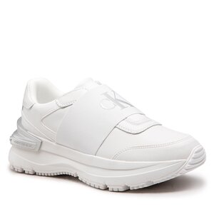 Sneakersy Calvin Klein Jeans - Chunky Runner Ribbon Lth YW0YW00800 White/Silver.