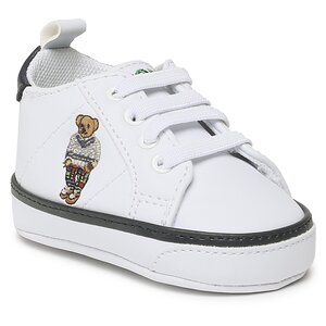 Sneakersy Polo Ralph Lauren - Quilton Bear Gore Hi Layette RL100729 White Smooth/Navy/Green w/ Preppy Bear.