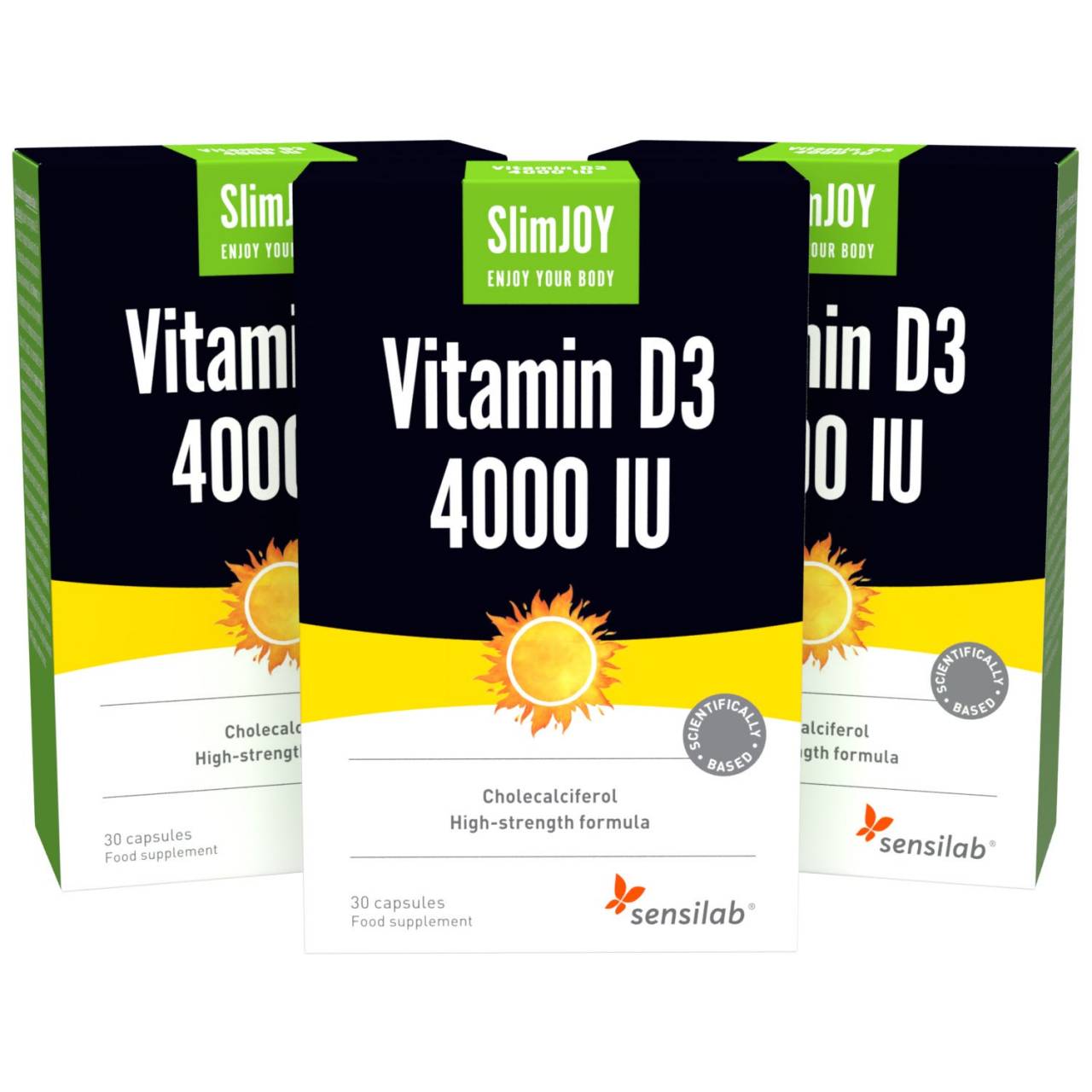 Vitamin D3 4000 IU 1+2 GRATIS | Formel med høj effektivitet af 4000 IU | 3 x 30 kapsler til maksimum 450 dage | SlimJOY.