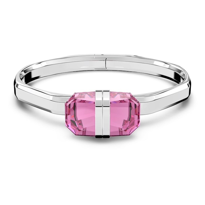 Swarovski Krásny pevný náramok s ružovými kryštálmi Lucent 5633628 M (5,6 x 4,6 cm).