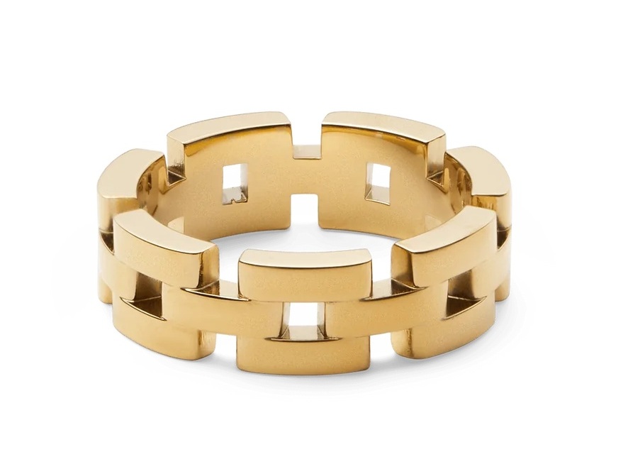 Daniel Wellington Štýlový pozlátený prsteň 3-Link DW0040099 52 mm.