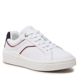 Sneakersy Tommy Hilfiger - Feminine Court Sneaker FW0FW07122 White/Rwb 0K9.