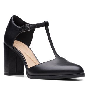 Poltopánky Clarks - Freva85 26171952 Black Leather.