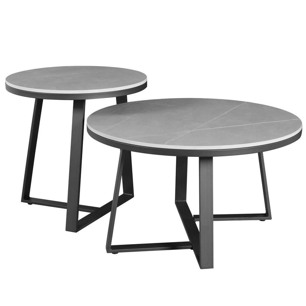 MID.YOU KONFERENČNÝ STOLÍK, sivá, kameň, 69/40 cm.