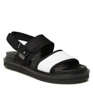 Sandále Calvin Klein Jeans - Sandal Doublebar Hardware YM0YM00643 White/Black YBH.
